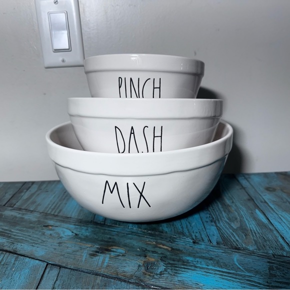 Rae Dunn Ceramic Mixing Bowl Set Nesting Bowls - Picture 2 of 6